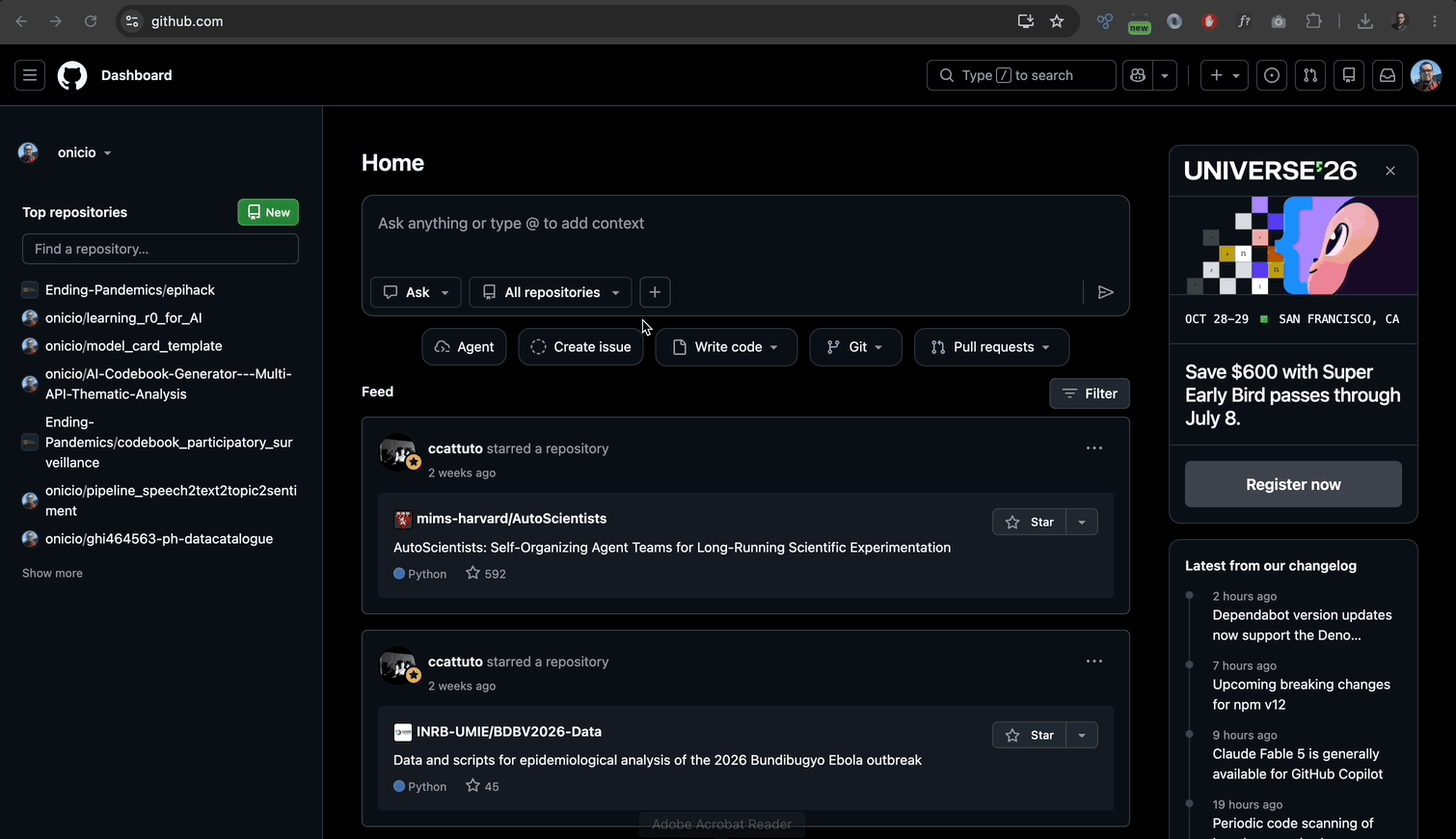 Creating a new repository on GitHub