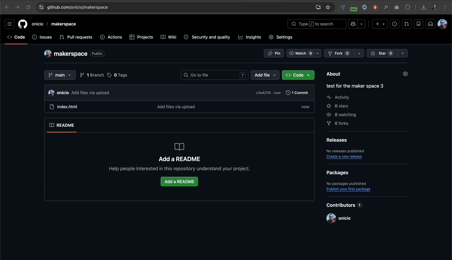 Enabling GitHub Pages in repository settings